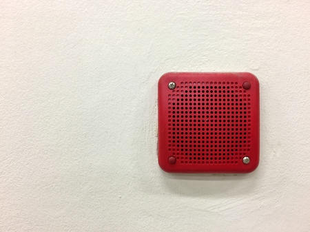 fire alarm mounted on cement wall for warning and security systemの写真素材