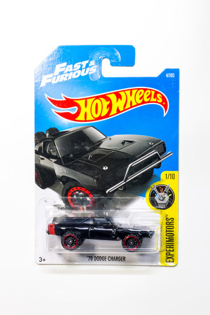 BANGKOK THAILAND - 17 SEP 2017: Pack of Hot Wheels die cast carded car model for Hot Wheels series. Hot Wheels is a scale die-cast toy cars by American toy maker Mattel in 1968.のeditorial素材