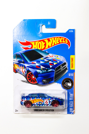 BANGKOK THAILAND - 17 SEP 2017: Pack of Hot Wheels die cast carded car model for Hot Wheels series. Hot Wheels is a scale die-cast toy cars by American toy maker Mattel in 1968.のeditorial素材