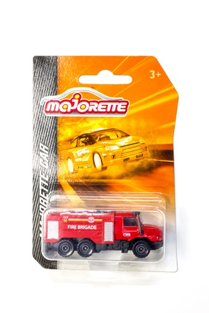 BANGKOK THAILAND - MARCH 9, 2017: Pack of Majorette diecast car model toy on white background