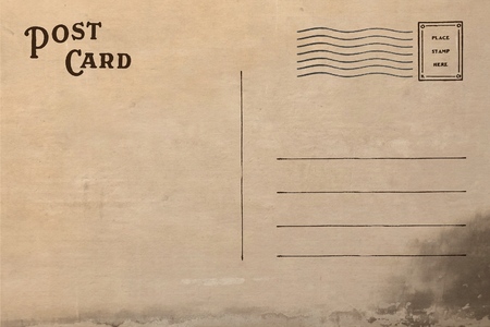 Backside of blank postcard with dirty stain