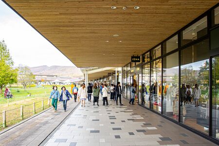 Karuizawa,Japan - 7 November 2019: Many people shopping in the Karuizawa prince shopping plazaのeditorial素材