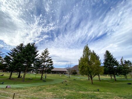 Karuizawa,Japan - 7 November 2019 : View of outdoor park in the Karuizawa prince shopping plazaのeditorial素材