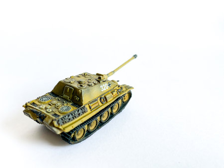 World war 2 tank model toy isolate on white backgroundの写真素材