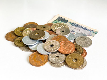 Japanese money yen on background for financial concept