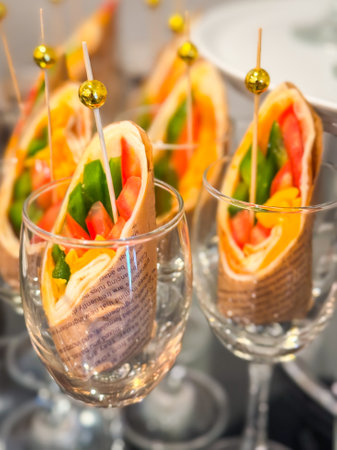 Many type of food on disk ready to eatの写真素材