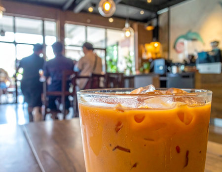 Thai milk tea in the coffee shopの素材