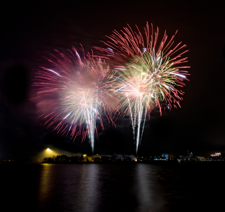 Happy new year. fireworks at frihamnen gothenburg ,sweden