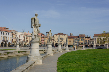 City Square and park with canal in Padua, Italy Captured during Good friday April 2015のeditorial素材