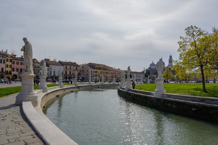 City Square and park with canal in Padua, Italy Captured during Good friday April 2015のeditorial素材