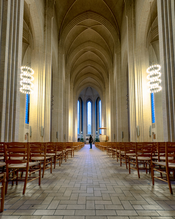 Beautiful and majestic Grundtvigs church Copenhagen denmark with unique architectureのeditorial素材