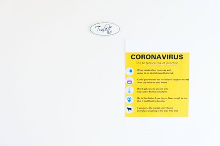 Coronavirus do and donts notice with empty space on a white background , Sweden