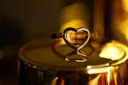 beautiful ring proposal. Lovers, heart rings, lovers' eventの写真素材
