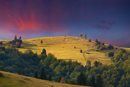 rural landscape against the dramatic sky