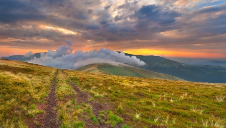 Colorful autumn landscape in the mountains  Sunriseの写真素材