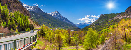 Traveling the roads of French Alps.