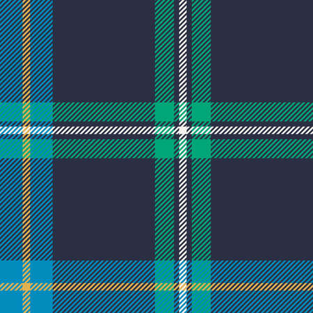 Navy Seamless Plaid Pattern vector illustration. Beach Tropical look check plaid for fashion textile design.のイラスト素材