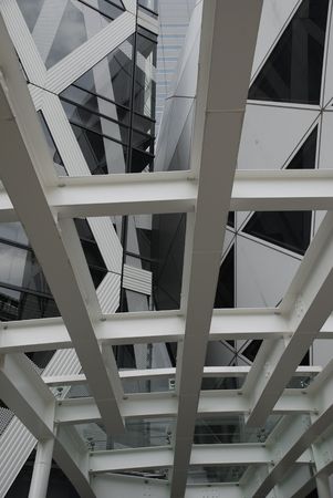 A modern, contemporary office building in Tokyo 