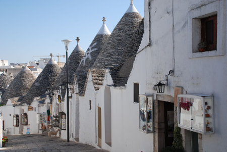 Alberobello, Italy, 09.01.08: A souvenir shop in a trullo building. The trulli are protected under UNESCO World Heritage laws. In part of town, many of them have been converted to tourist shops or restaurantsのeditorial素材