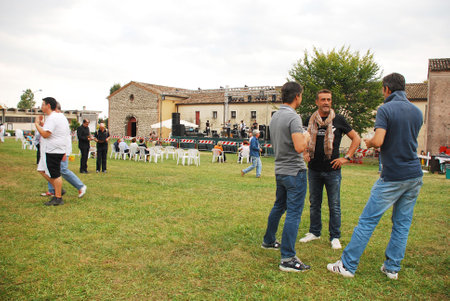 The grounds of Villa Benzi Zecchini (Caerano di San Marco, Italy) during a benefit concert on Sept. 4th 2010 for the former Japan bassist, Mick Khan, who is currently suffereing from the advanced stages of cancer. のeditorial素材