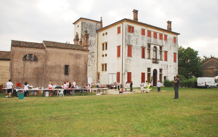 The grounds of Villa Benzi Zecchini (Caerano di San Marco, Italy) during a benefit concert on Sept 4th 2010 for the former Japan bassist, Mick Khan, who is currently suffereing from the advanced stages of cancer.のeditorial素材