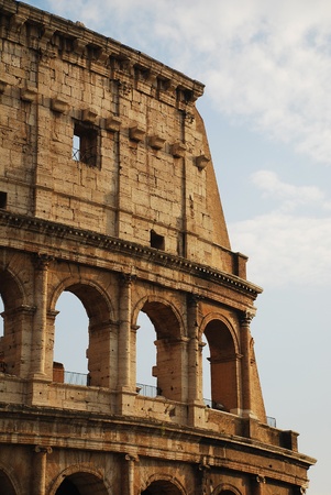 The Colosseum in Rome, Italy. The iconic Colosseum is an elliptical amphitheatre, the largest ever built by the Romans. の写真素材