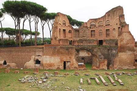 The Severan Complex on Palatine Hill which overlooks the Roman Forum の写真素材