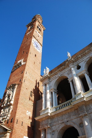 The Basilica Palladiana in Piazza dei Signori, Vicenza, Italy. Originally constructed in the 15th century, this UNESCO World Heritage Site Renaissance building was later partly reconstructed by Palladio の写真素材