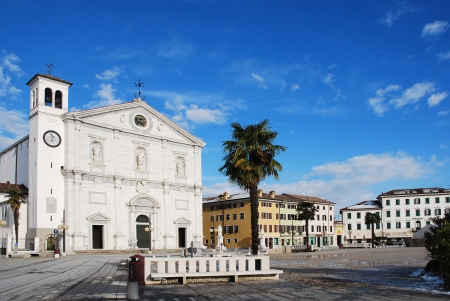 The 17th century cathedral in Palmanova (Friuli Venezia-Giulia, Italy), located in Piazza Grande.の写真素材