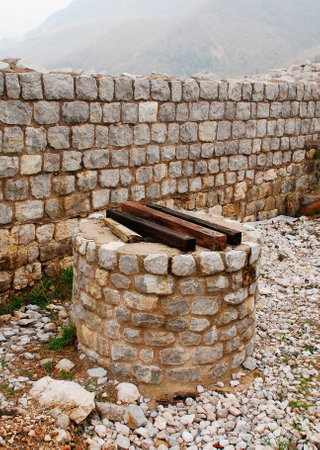 One of the many sundials on the exterior of the Friulian Farming Culture Museum  Museo della Civilta Contadina del Friuli Imperiale  in Aiello del Friuli, Italy  This one from 1994 is known as the Meridiana ad ore Della Mezzanotte, the Midnight Hour Solarのeditorial素材