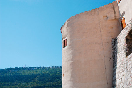 The 16th century castle at Bakar. This Frangipane fortress was commissioned in 1530 by King Ferdinand I.のeditorial素材