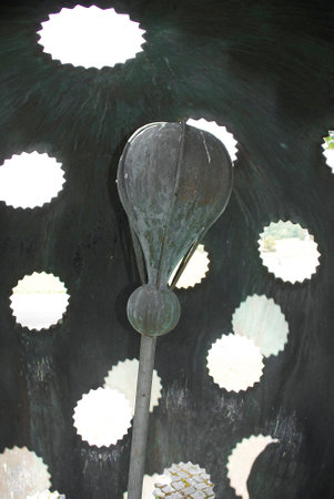 Zenavlje, Slovenia  August 7th 2015. Detail from the Monument to Balloonists, deigned by Mirko Bratusa, 1997. The monument was built in the place where Max Cosyns and Nere van der Elst's stratospheric balloon landed in 1934, outside the village of Zenavljのeditorial素材