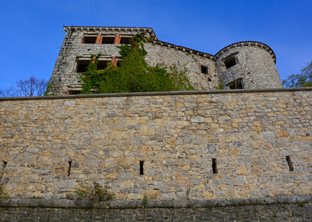 The 13th century Branik Castle (also known as Rihemberk Castle) in western Slovenia.のeditorial素材