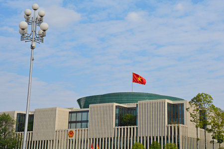 Hanoi, Vietnam - December 16th 2017. The National Assembly Building in Ba DÃ¬nh Square in Hanoi, Vietnamのeditorial素材