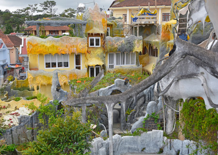 Dalat, Vietnam - December 24th 2017. The Crazy House or Hang Nga, a tourist attraction in Dalat. This fairytale style house was built as a personal project by architect Dang Viet Nga, opening in 1990のeditorial素材