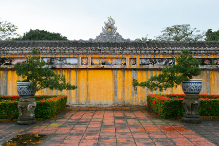 The Bin Phong Screen within the Dien Tho Residence in the Imperial City, Hue, Vietnamのeditorial素材