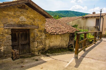 The small historic hill village of Drenchia Inferiore in Friuli-Venezia Giulia, north east Italyの写真素材
