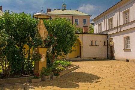 The courtyard of the church of St Jozefa on Poselska Street in Krakow, Polandの写真素材
