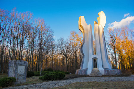 Sisak, Croatia - January 3rd 2019. The monument to the detachment in Brezovica forest in Sisak-Moslavina County, central Croatia - a Yugoslavia era world war two memorialのeditorial素材