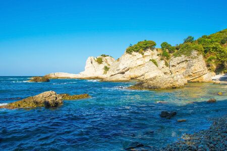 The Black Sea coast at Kilimli Bay, near Agva, Sile, in north west Turkey
