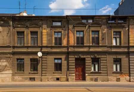 Residential buildings in the Podgorse area of Krakow, Poland. The area was the Jewish Ghetto during World War IIのeditorial素材
