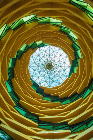The dome of the 2015 modern mosque at Marmara University Faculty of Theology in Uskudar, Istanbulのeditorial素材