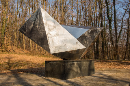 Zagreb, Croatia -  December 30th 2018. A Yugoslavia era war memorial in the Dotrscina Memorial Park in a suburb of the capital Zagrebのeditorial素材