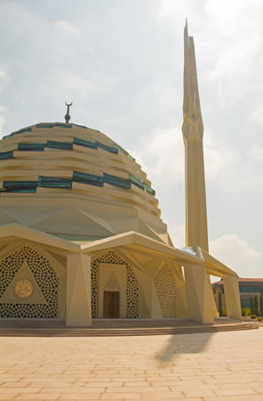 The 2015 modern mosque at Marmara University Faculty of Theology in Uskudar, Istanbulのeditorial素材