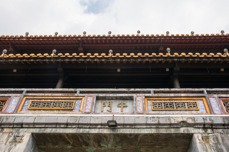 Noon Gate, one of the entrances to the Imperial City in Hue, Vietnamのeditorial素材