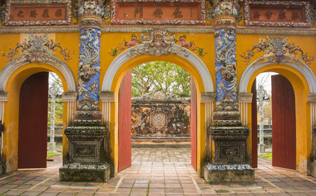 The Truong An Gate outside the Truong Sanh Residence in the Imperial City, Hue, Vietnamのeditorial素材