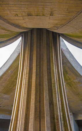 Jasenovac, Croatia - January 3rd 2019. The Stone Flower, a Yugoslavia era war memorial on the site of the former Jasenovac concentration campのeditorial素材
