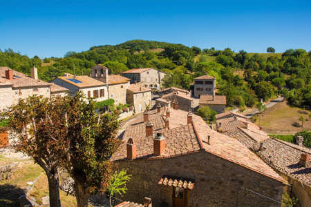 The historic medieval village of Rocchette di Fazio near Semproniano in Grosseto Province, Tuscany,...