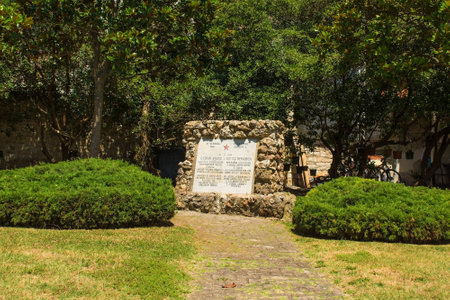 Porec, Croatia - July 10th 2021. A Yugoslavia era second world war memorial in Porec, Istria, Croatiaのeditorial素材
