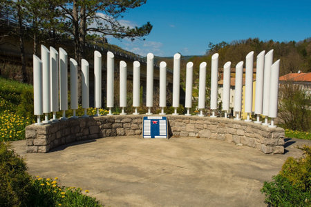 Korta, Croatia - April 16th 2022. A second world war memorial in Korta village near Buzet in Istria, western Croatiaのeditorial素材